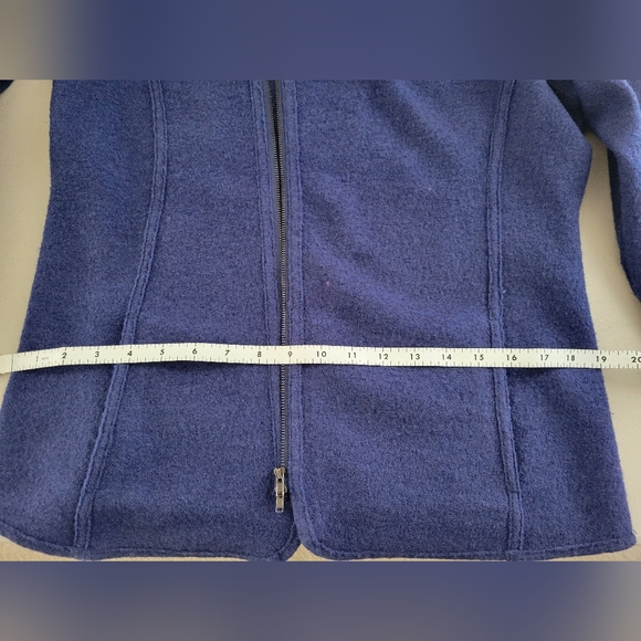 EILEEN FISHER Cobalt Blue Merino Wool Jacket - Size Petite Small - Picture 5 of 6